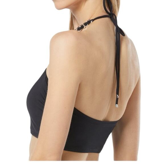 Michael Kors NWT $122 Women's Chain-Trim Halter Longline Bikini Top S - Picture 5 of 7